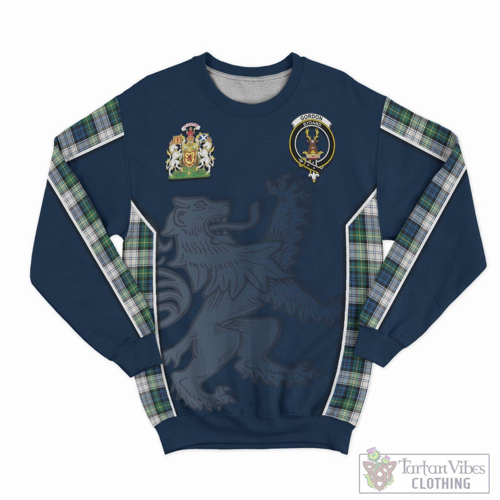 Tartan Vibes Clothing Gordon Dress Ancient Tartan Sweater with Family Crest and Lion Rampant Vibes Sport Style