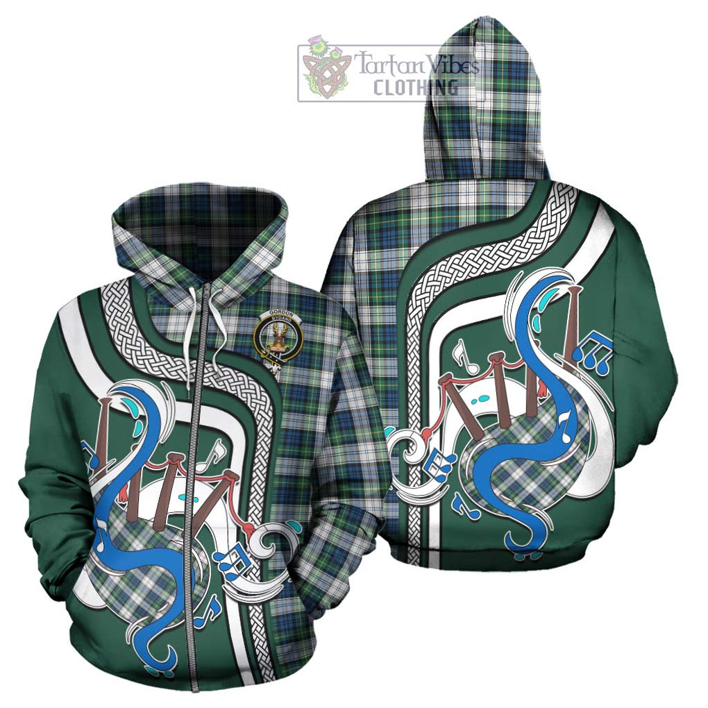 Gordon Dress Ancient Tartan Hoodie with Epic Bagpipe Style - Tartanvibesclothing Shop