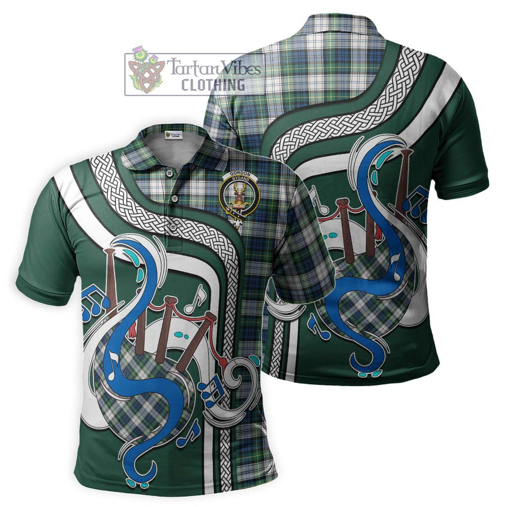 Tartan Vibes Clothing Gordon Dress Ancient Tartan Polo Shirt with Epic Bagpipe Style