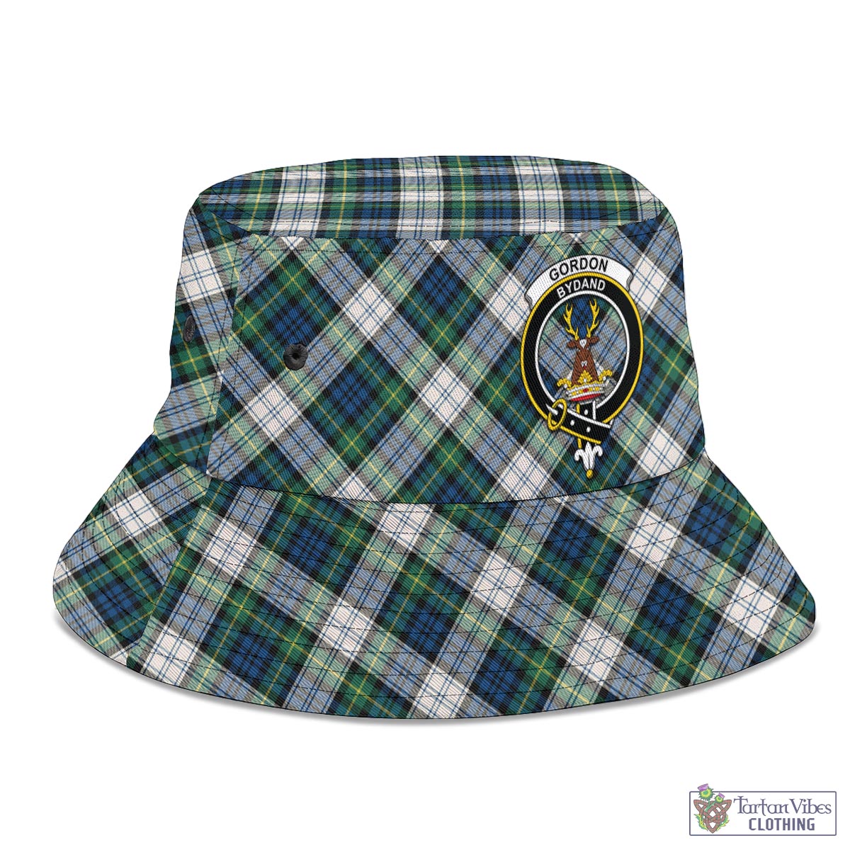 Tartan Vibes Clothing Gordon Dress Ancient Tartan Bucket Hat with Family Crest