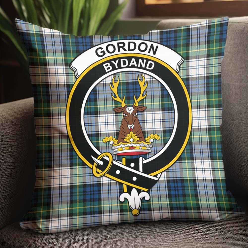 Gordon Dress Ancient Tartan Pillow Cover with Family Crest - Tartanvibesclothing