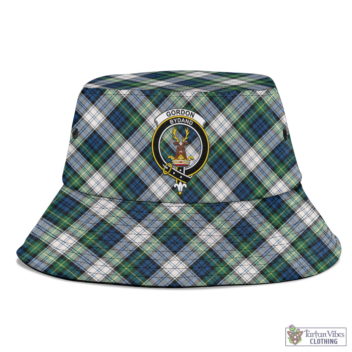 Tartan Vibes Clothing Gordon Dress Ancient Tartan Bucket Hat with Family Crest