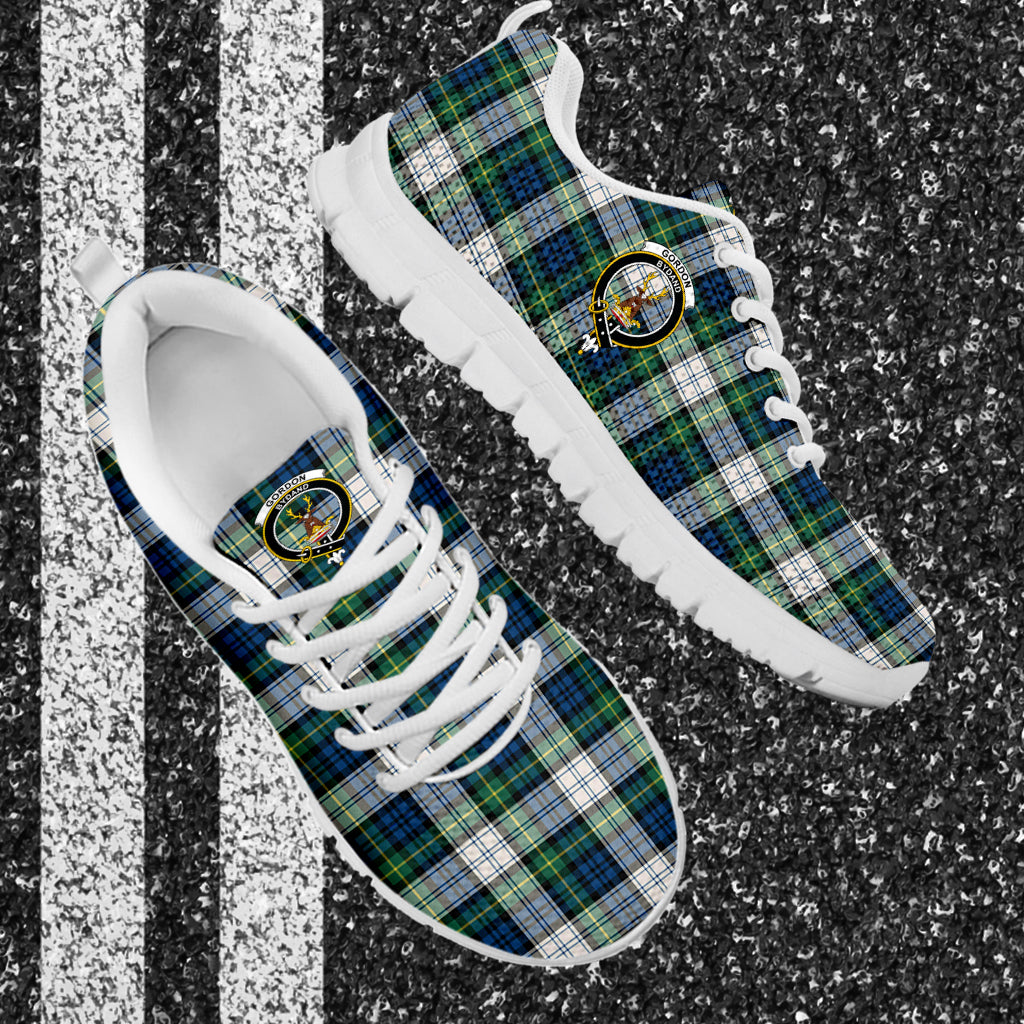 Gordon Dress Ancient Tartan Sneakers with Family Crest - Tartan Vibes Clothing