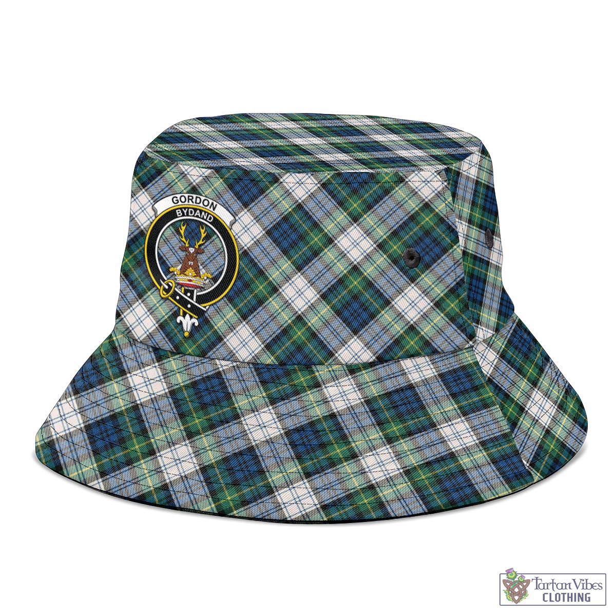 Tartan Vibes Clothing Gordon Dress Ancient Tartan Bucket Hat with Family Crest