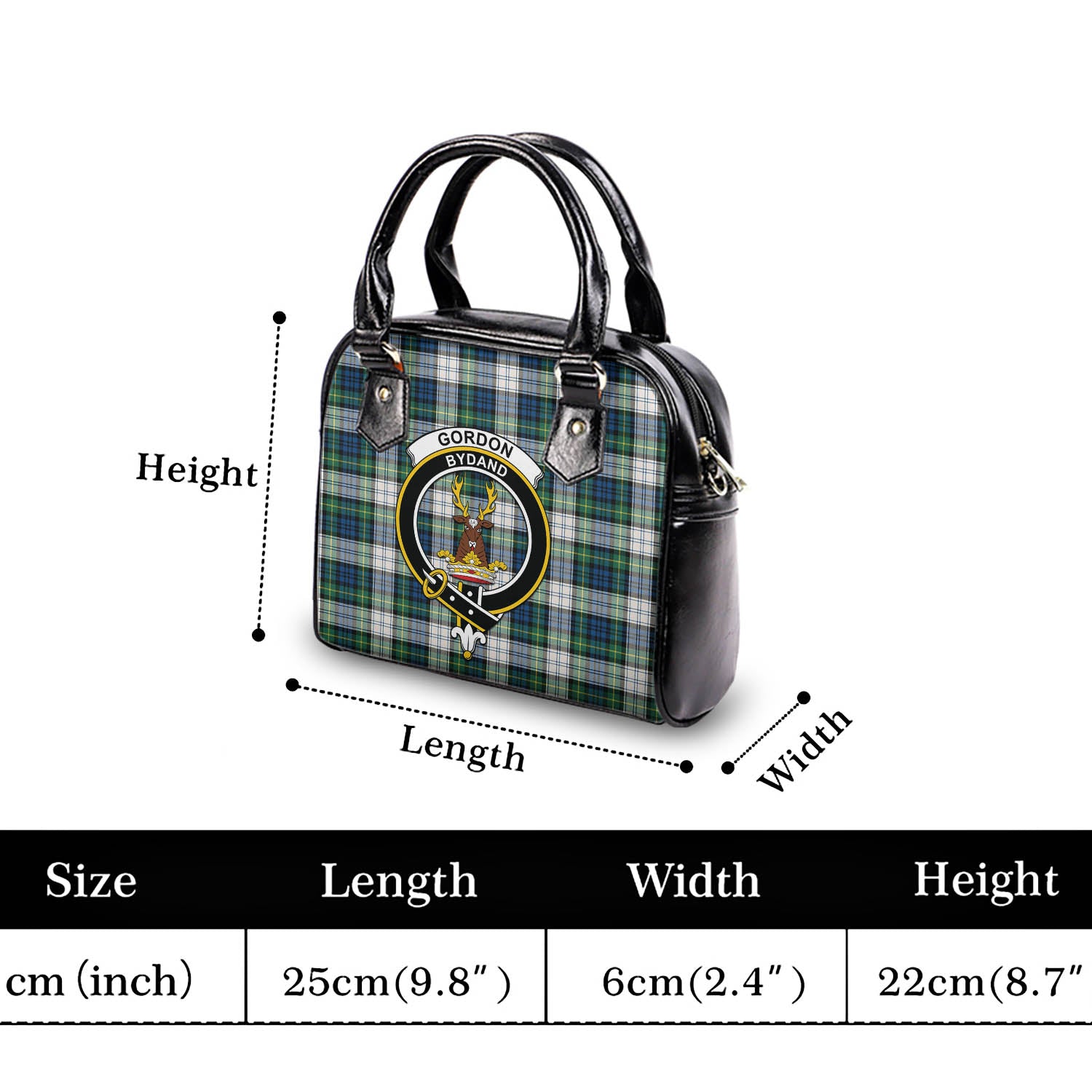 Gordon Dress Ancient Tartan Shoulder Handbags with Family Crest - Tartanvibesclothing