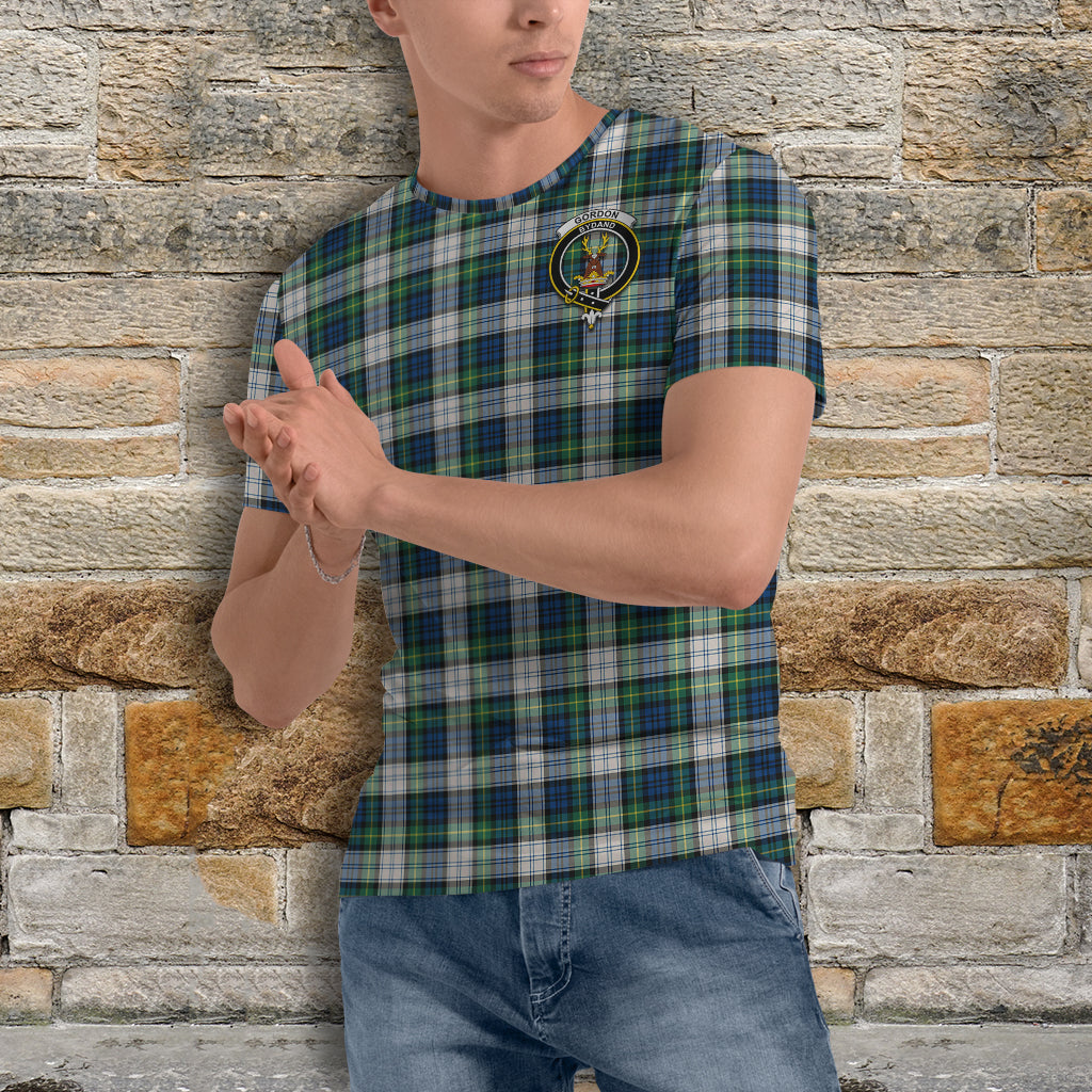 Gordon Dress Ancient Tartan T-Shirt with Family Crest - Tartan Vibes Clothing