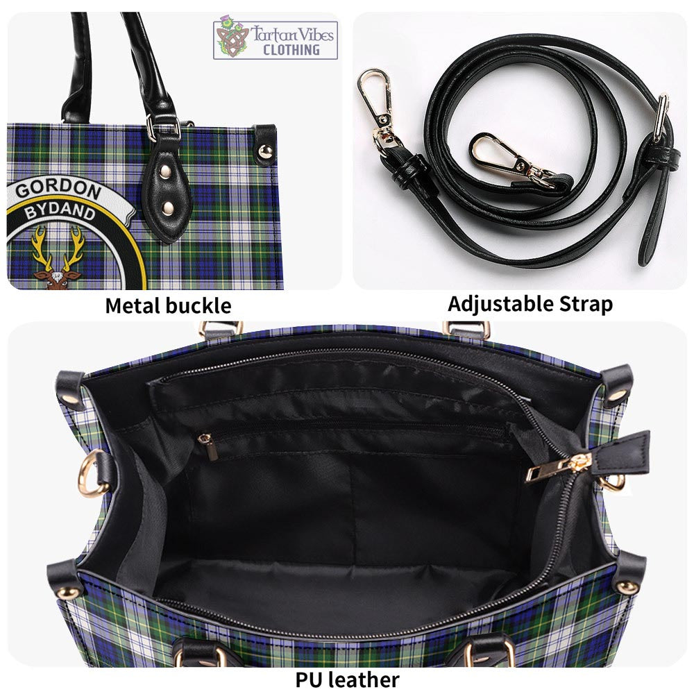 Tartan Vibes Clothing Gordon Dress Modern Tartan Luxury Leather Handbags with Family Crest