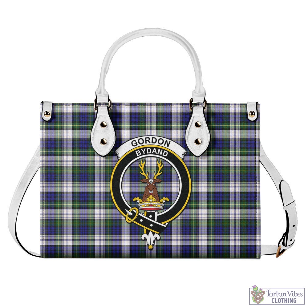 Tartan Vibes Clothing Gordon Dress Modern Tartan Luxury Leather Handbags with Family Crest