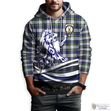 Gordon Dress Modern Tartan Hoodie with Alba Gu Brath Regal Lion Emblem