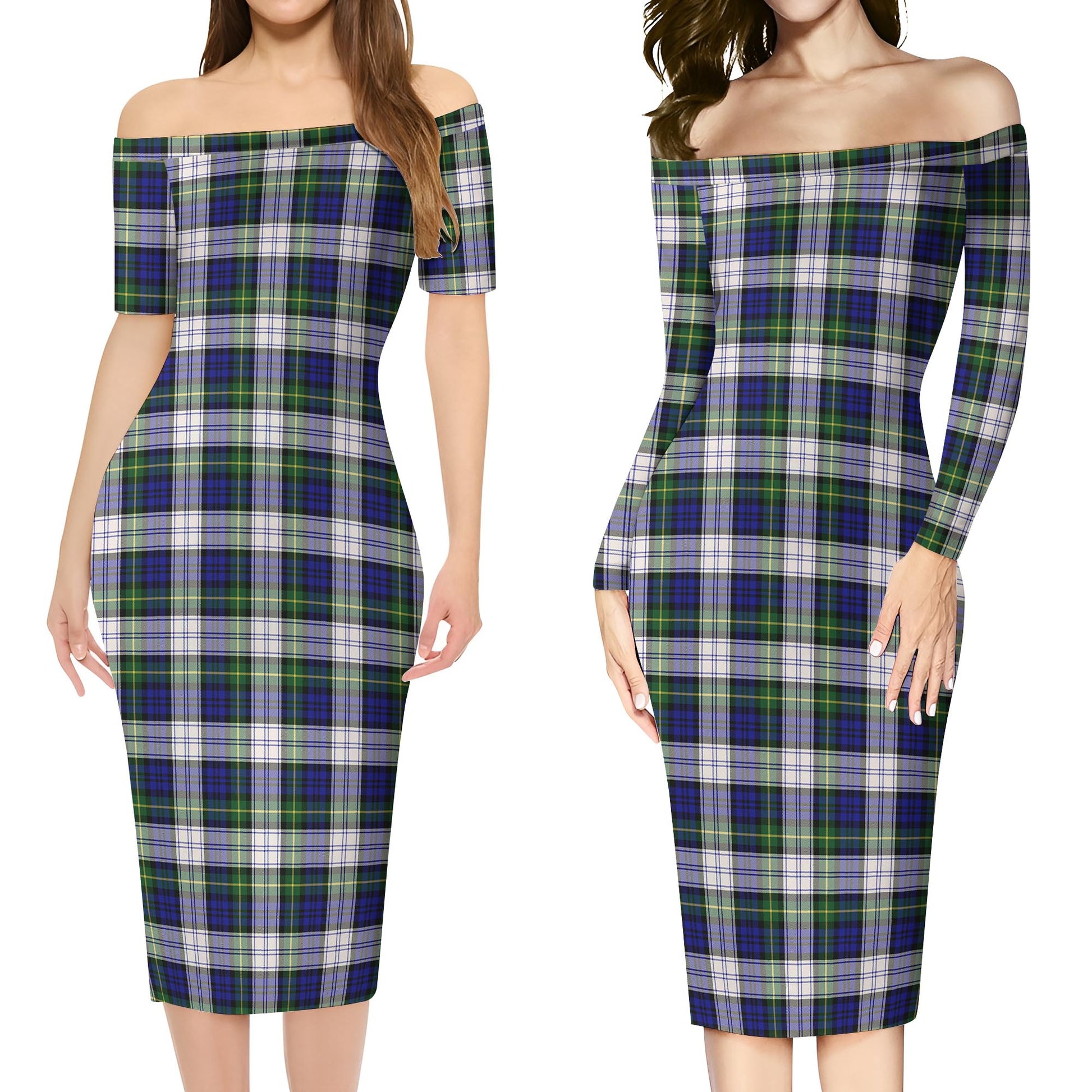 Gordon Dress Modern Tartan Off Shoulder Lady Dress Women's Dress - Tartanvibesclothing