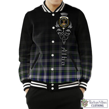 Gordon Dress Modern Tartan Baseball Jacket Featuring Alba Gu Brath Family Crest Celtic Inspired