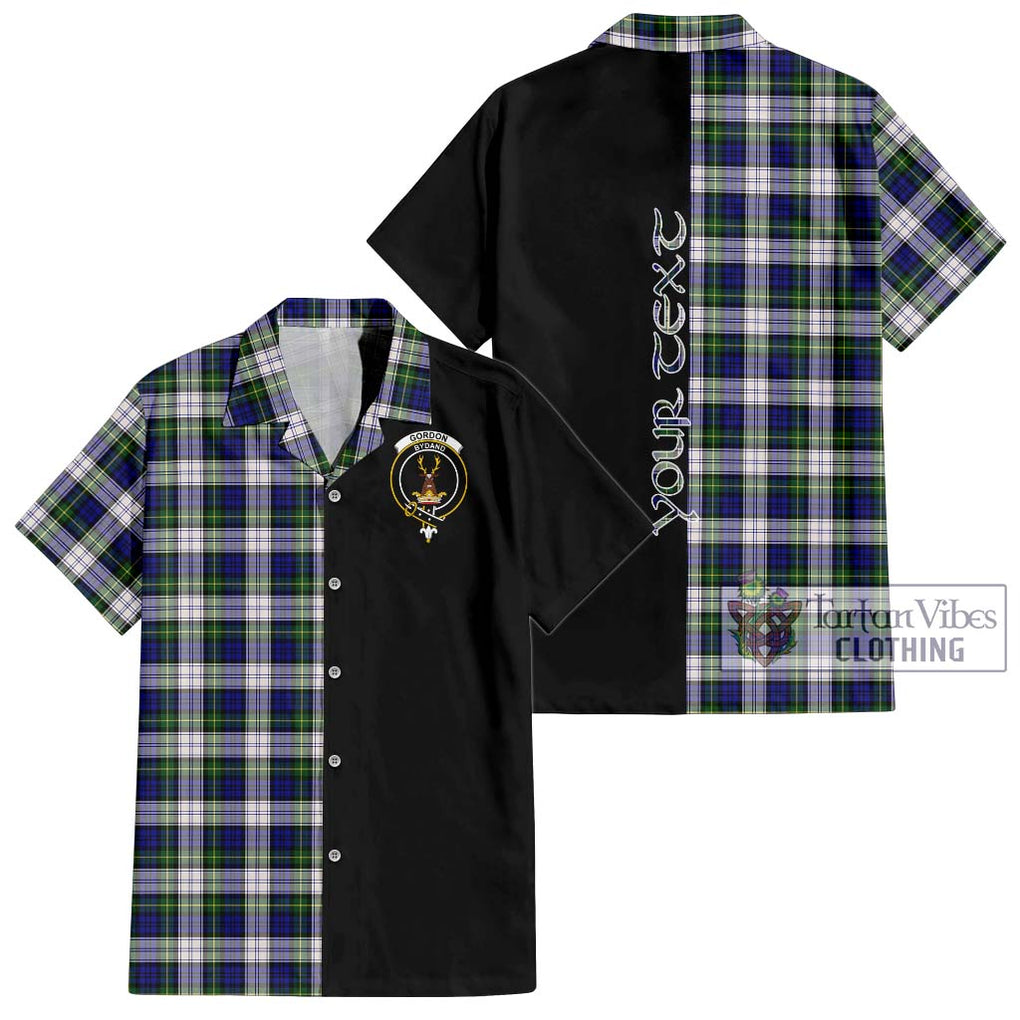 Gordon Dress Modern Tartan Short Sleeve Button Shirt with Family Crest and Half Of Me Style Kid - Tartanvibesclothing Shop