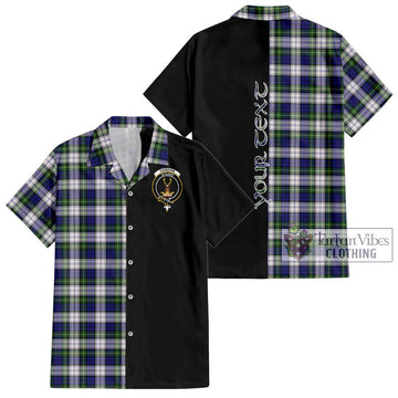 Gordon Dress Modern Tartan Short Sleeve Button Shirt with Family Crest and Half Of Me Style