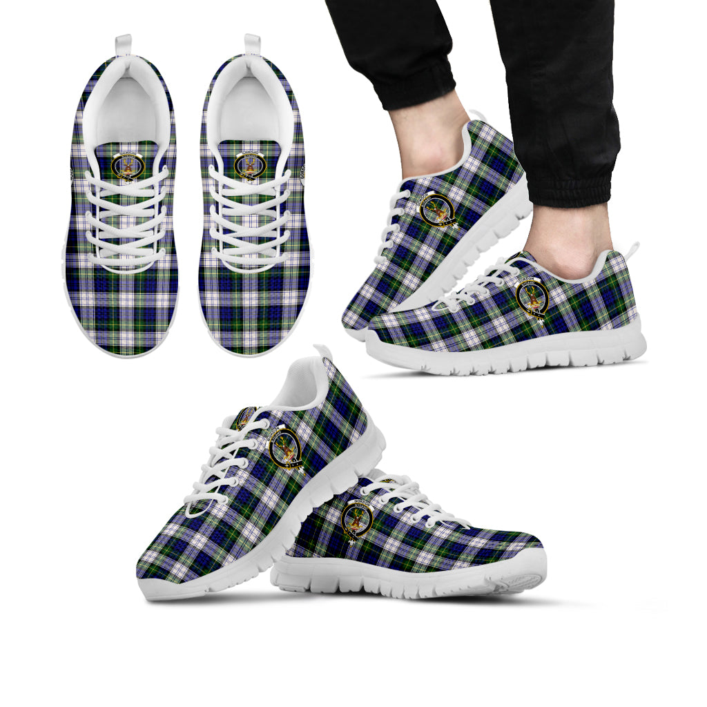 Gordon Dress Modern Tartan Sneakers with Family Crest Kid's Sneakers - Tartan Vibes Clothing