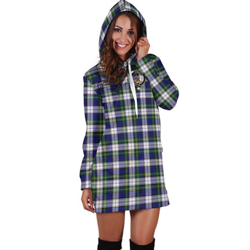 Gordon Dress Modern Tartan Hoodie Dress with Family Crest