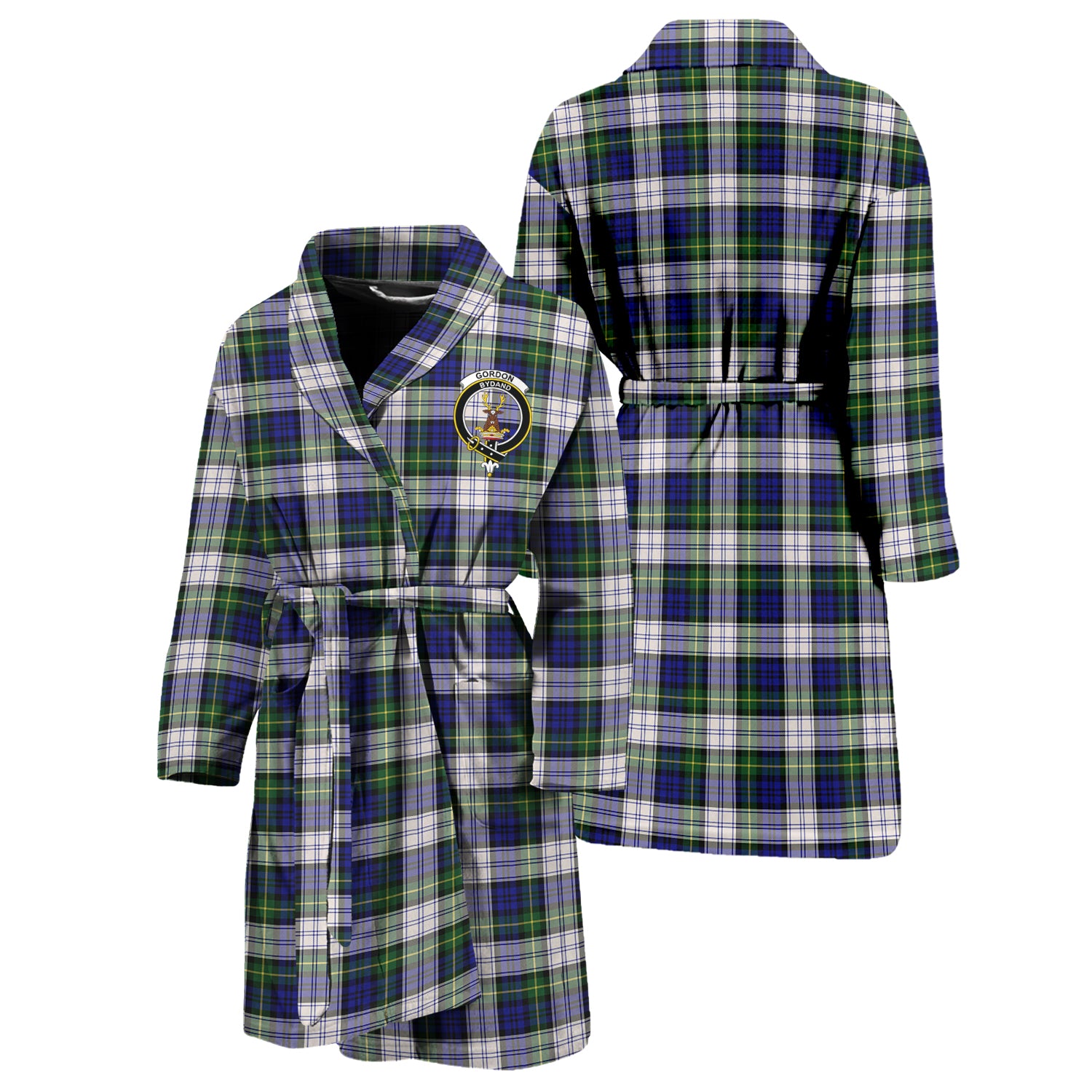 Gordon Dress Modern Tartan Bathrobe with Family Crest Unisex S - Tartan Vibes Clothing