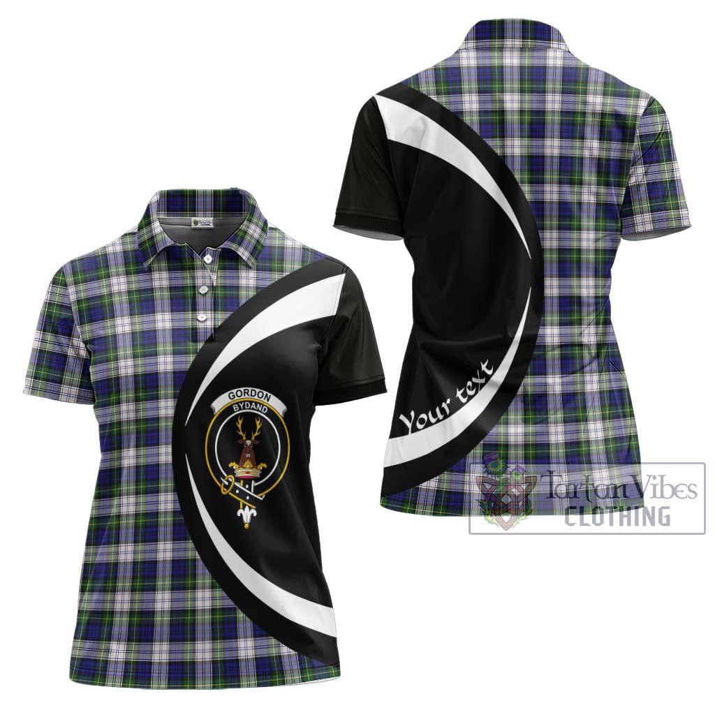 Gordon Dress Modern Tartan Women's Polo Shirt with Family Crest Circle Style Women - Tartan Vibes Clothing