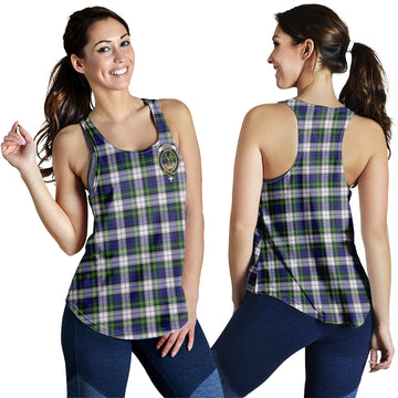 Gordon Dress Modern Tartan Women Racerback Tanks with Family Crest