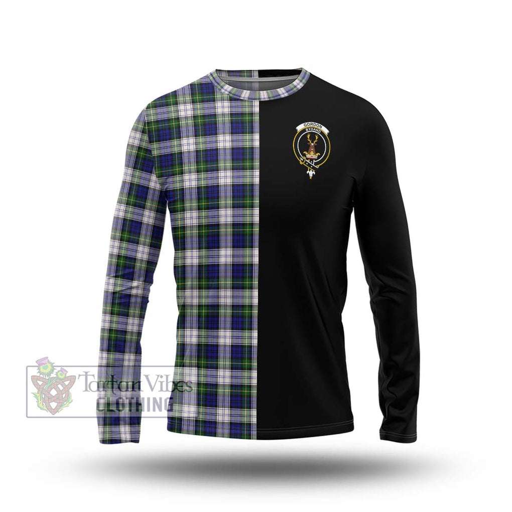 Gordon Dress Modern Tartan Long Sleeve T-Shirt with Family Crest and Half Of Me Style Unisex - Tartanvibesclothing Shop