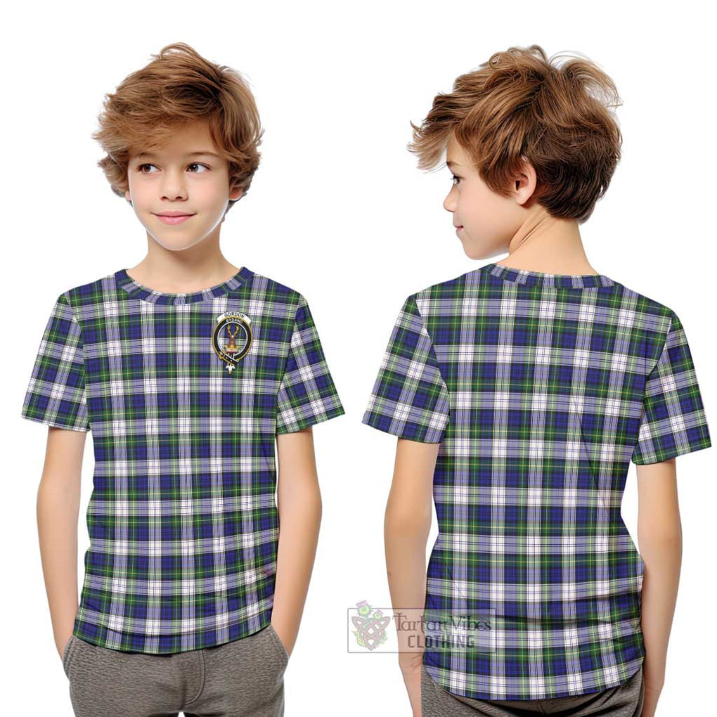 Gordon Dress Modern Tartan Kid T-Shirt with Family Crest Youth XL Size14 - Tartanvibesclothing Shop