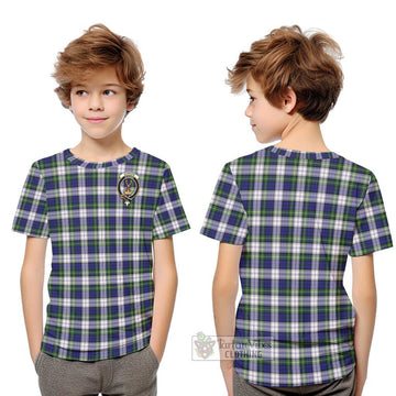 Gordon Dress Modern Tartan Kid T-Shirt with Family Crest