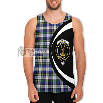 Gordon Dress Modern Tartan Men's Tank Top with Family Crest Circle Style