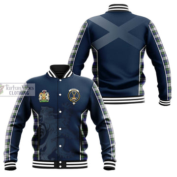 Gordon Dress Modern Tartan Baseball Jacket with Family Crest and Lion Rampant Vibes Sport Style