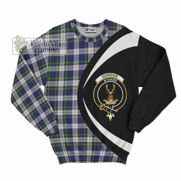 Gordon Dress Modern Tartan Sweatshirt with Family Crest Circle Style