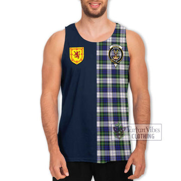 Gordon Dress Modern Tartan Men's Tank Top Alba with Scottish Lion Royal Arm Half Style