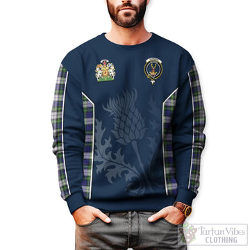 Gordon Dress Modern Tartan Sweatshirt with Family Crest and Scottish Thistle Vibes Sport Style