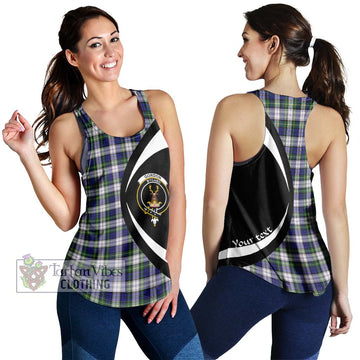 Gordon Dress Modern Tartan Women's Racerback Tanks with Family Crest Circle Style