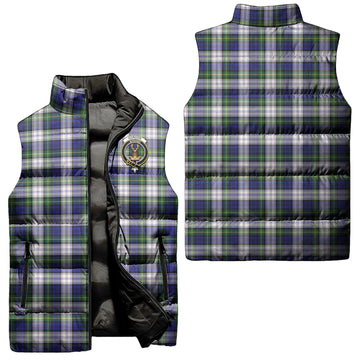 Gordon Dress Modern Tartan Sleeveless Puffer Jacket with Family Crest