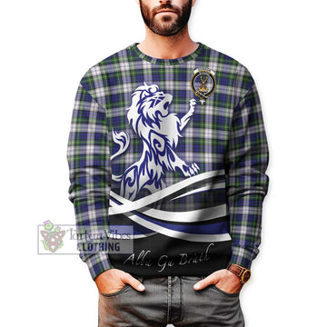 Gordon Dress Modern Tartan Sweatshirt with Alba Gu Brath Regal Lion Emblem