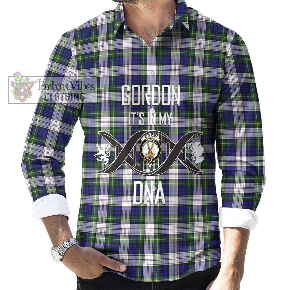 Gordon Dress Modern Tartan Long Sleeve Button Shirt with Family Crest DNA In Me Style Men's Shirt S - Tartanvibesclothing Shop