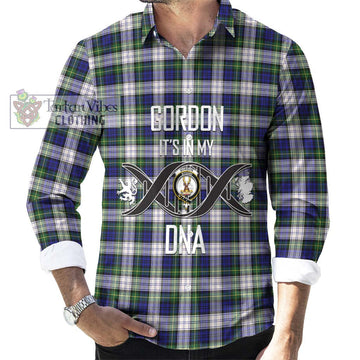 Gordon Dress Modern Tartan Long Sleeve Button Shirt with Family Crest DNA In Me Style