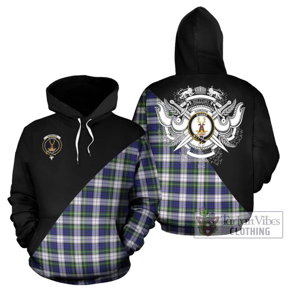 Gordon Dress Modern Tartan Hoodie with Family Crest and Military Logo Style Zip Hoodie - Tartanvibesclothing Shop