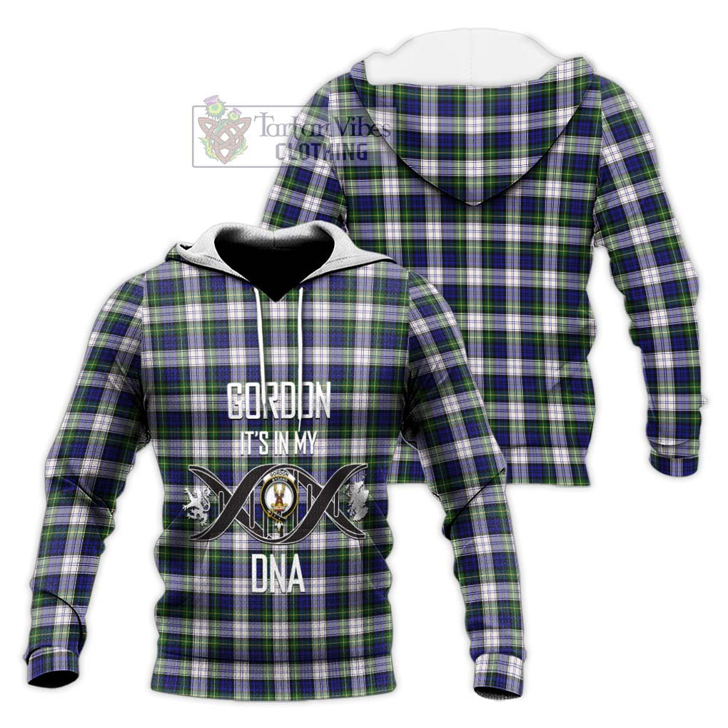 Gordon Dress Modern Tartan Knitted Hoodie with Family Crest DNA In Me Style Unisex Knitted Pullover Hoodie - Tartanvibesclothing Shop