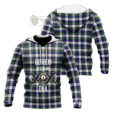 Gordon Dress Modern Tartan Knitted Hoodie with Family Crest DNA In Me Style