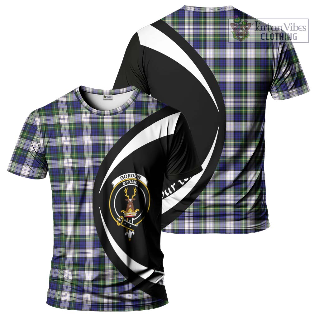 Tartan Vibes Clothing Gordon Dress Modern Tartan T-Shirt with Family Crest Circle Style