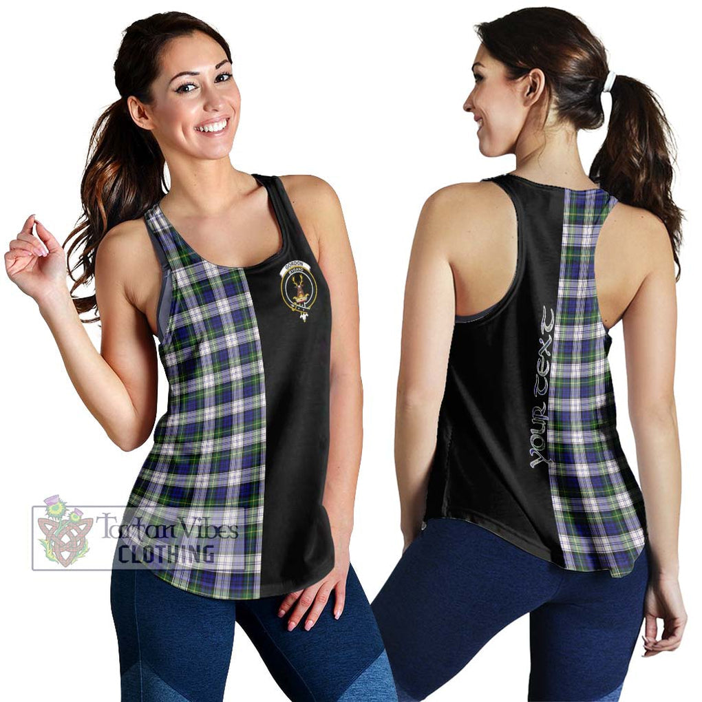 Gordon Dress Modern Tartan Women's Racerback Tanks with Family Crest and Half Of Me Style 4XL - Tartanvibesclothing Shop