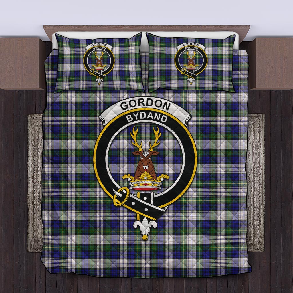 Gordon Dress Modern Tartan Quilt Bed Set with Family Crest Twin - Tartan Vibes Clothing