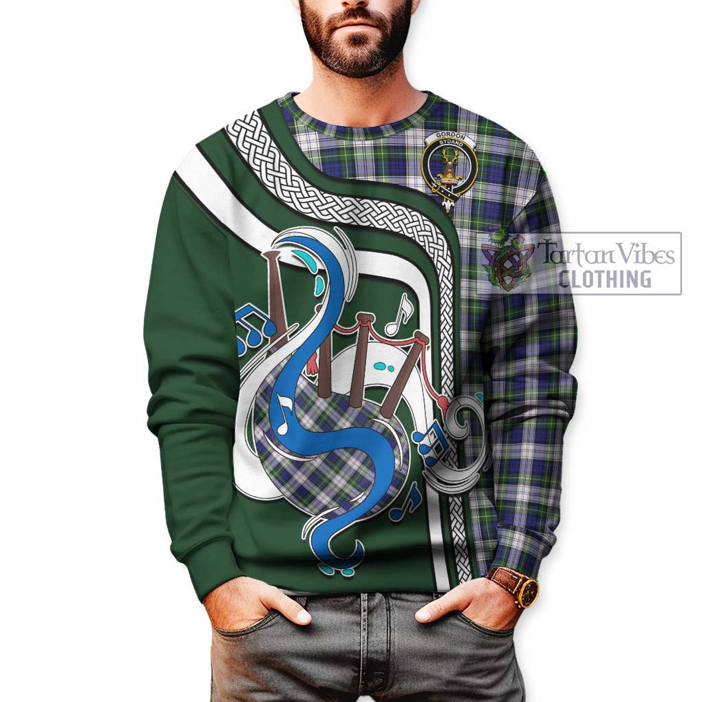 Tartan Vibes Clothing Gordon Dress Modern Tartan Sweatshirt with Epic Bagpipe Style