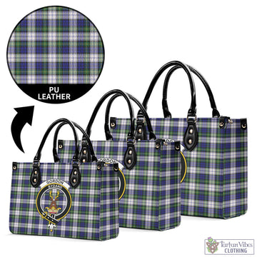 Gordon Dress Modern Tartan Luxury Leather Handbags with Family Crest