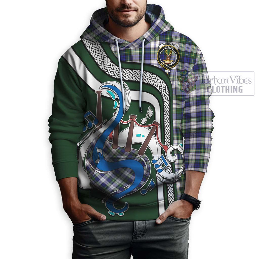 Gordon Dress Modern Tartan Hoodie with Epic Bagpipe Style Zip Hoodie - Tartanvibesclothing Shop