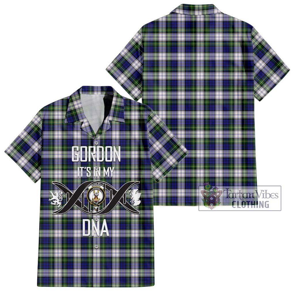 Gordon Dress Modern Tartan Short Sleeve Button Shirt with Family Crest DNA In Me Style Kid - Tartanvibesclothing Shop