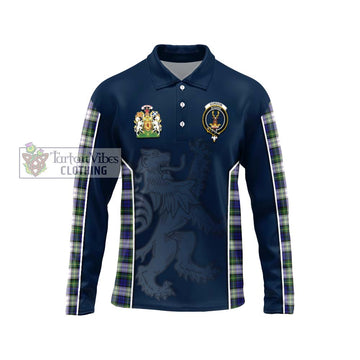 Gordon Dress Modern Tartan Long Sleeve Polo Shirt with Family Crest and Lion Rampant Vibes Sport Style