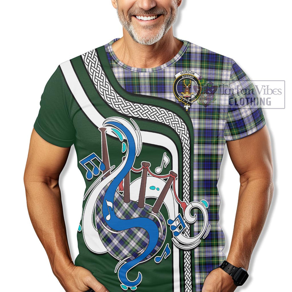 Gordon Dress Modern Tartan T-Shirt with Epic Bagpipe Style Kid's Shirt - Tartanvibesclothing Shop