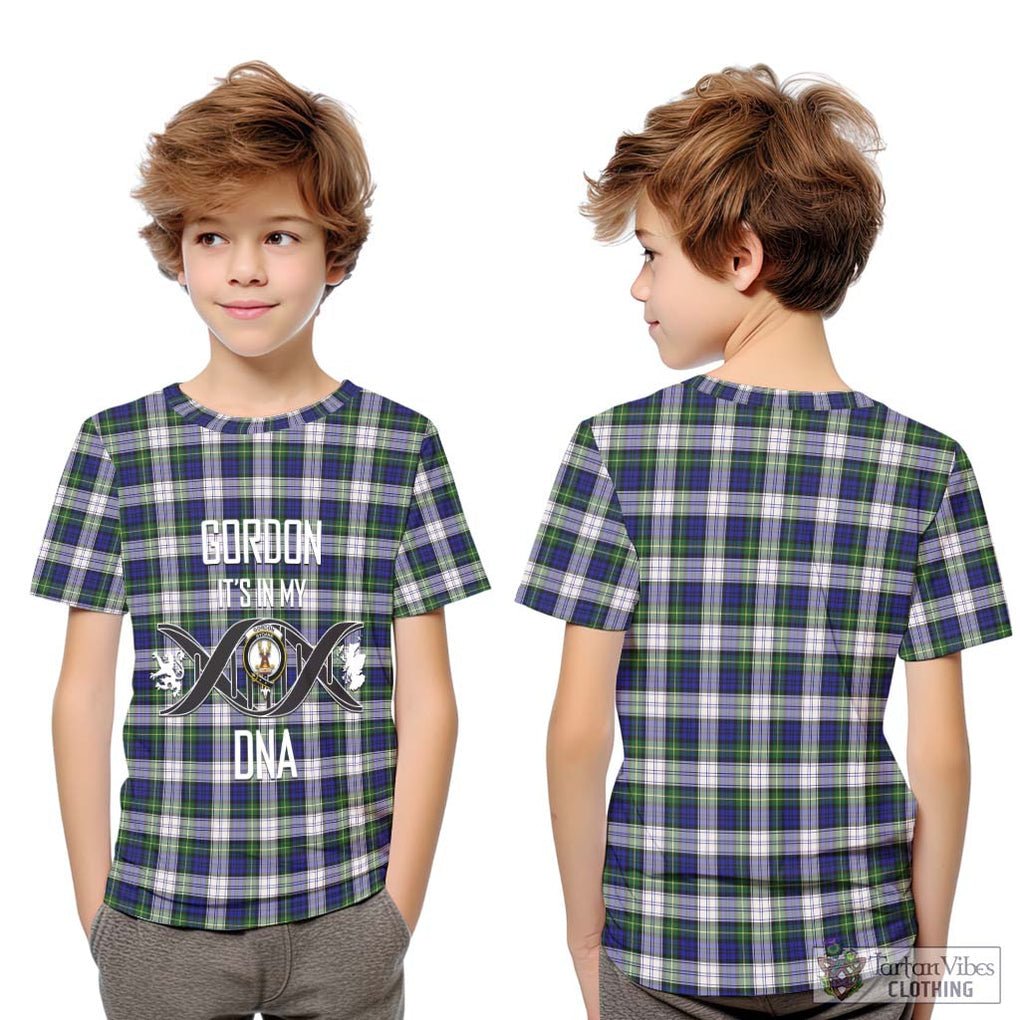 Gordon Dress Modern Tartan Kid T-Shirt with Family Crest DNA In Me Style Youth XL Size14 - Tartanvibesclothing Shop