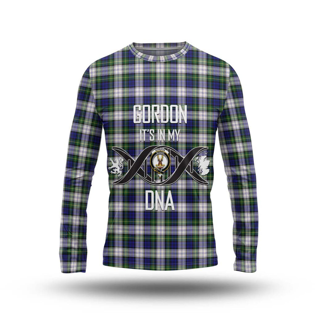 Gordon Dress Modern Tartan Long Sleeve T-Shirt with Family Crest DNA In Me Style Unisex - Tartanvibesclothing Shop