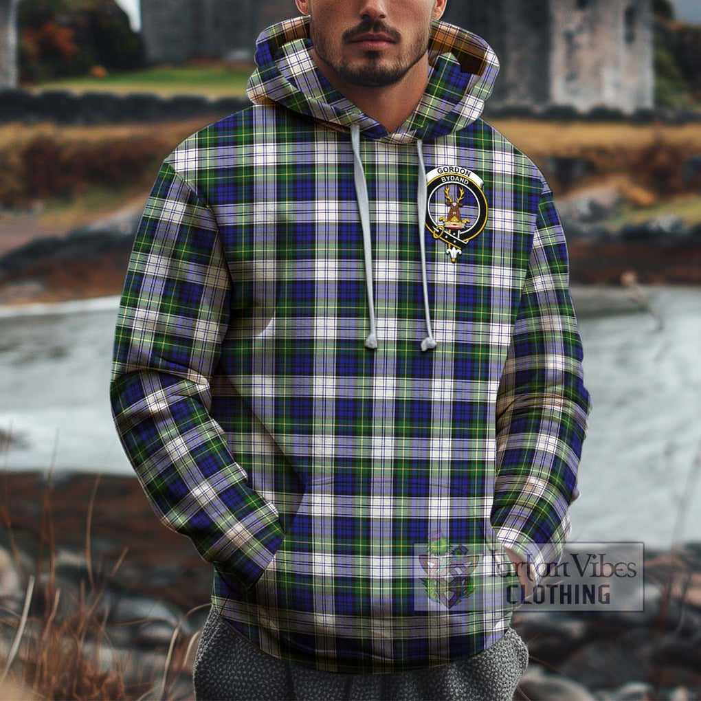 Gordon Dress Modern Tartan Cotton Hoodie with Family Crest Pullover Hoodie XS - Tartan Vibes Clothing